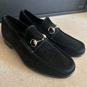 Gucci Black Suede Loafers